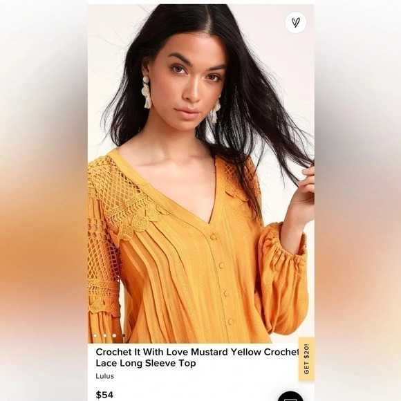 Lulus Crochet It With Love Mustard Yellow Top, size M - Picture 3 of 6